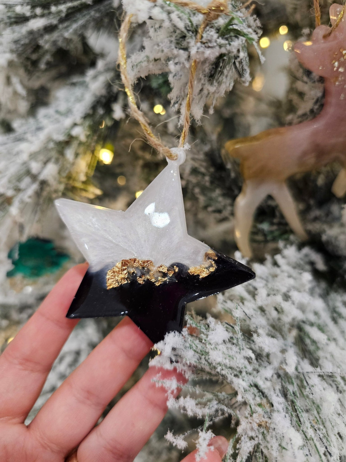 Personalised handcrafted star Christmas ornaments - VJ Designs