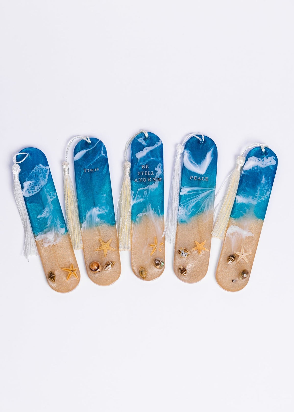 Ocean-Inspired Resin Bookmarks – Handmade Beach Gift - bookmark - VJ Designs