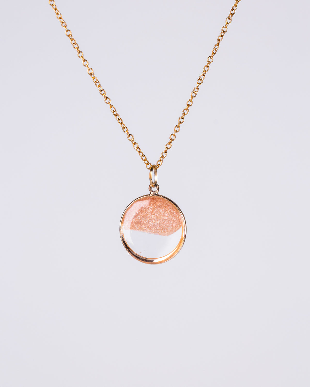 Personalised gold-plated beige and clear necklace - Necklace - VJ Designs